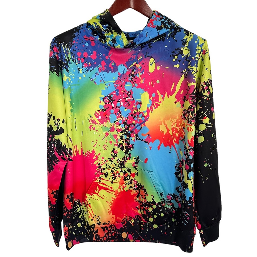 Abstract Splatter Sweatshirt Hoodie XL